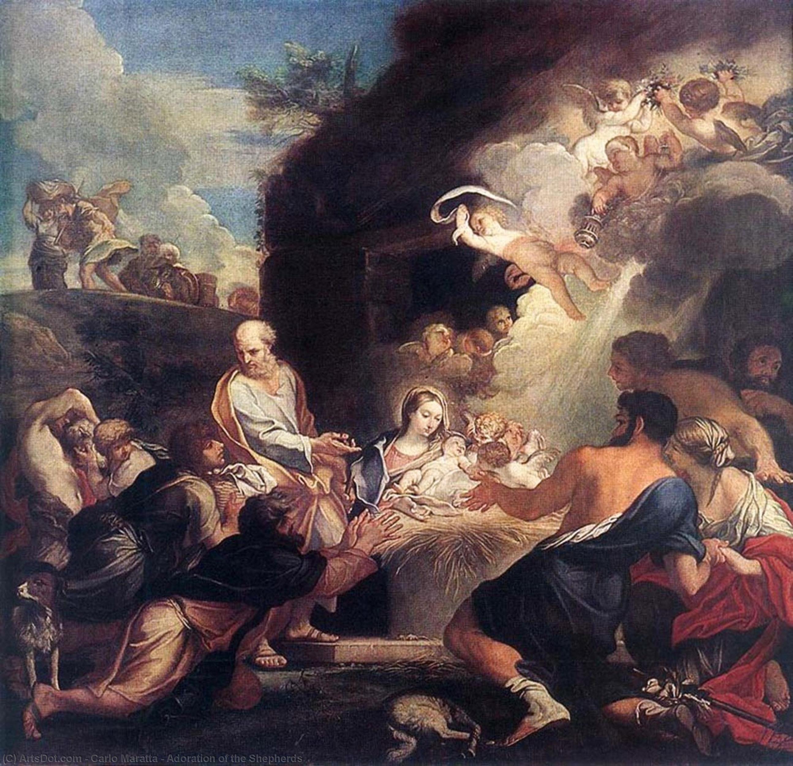 Wikioo.org - Bách khoa toàn thư về mỹ thuật - Vẽ tranh, Tác phẩm nghệ thuật Carlo Maratta - Adoration of the Shepherds