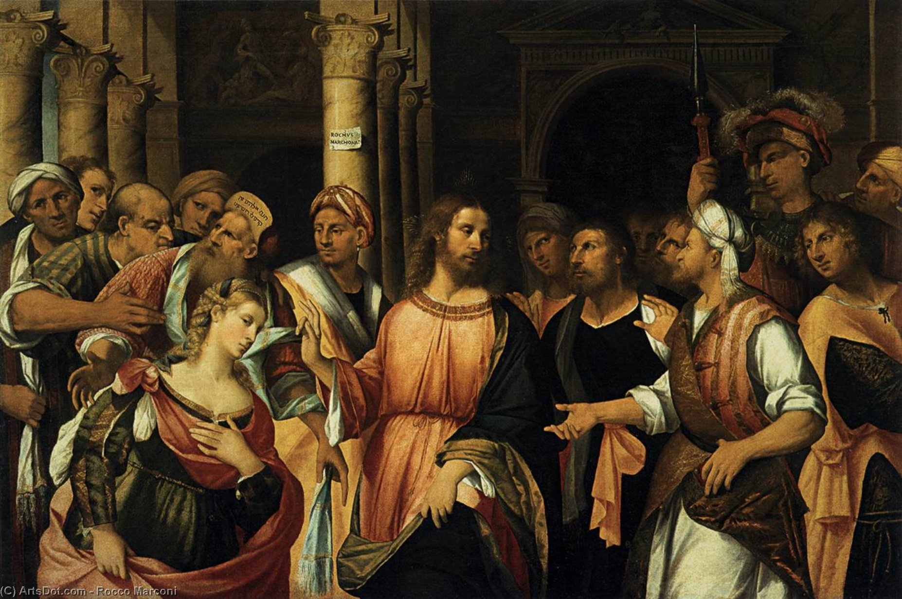 Wikioo.org - Bách khoa toàn thư về mỹ thuật - Vẽ tranh, Tác phẩm nghệ thuật Rocco Marconi - Christ and the Adulteress