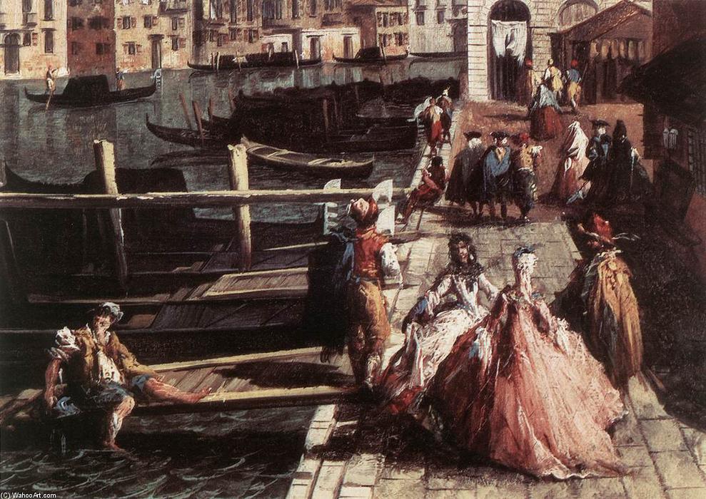 Wikioo.org - The Encyclopedia of Fine Arts - Painting, Artwork by Michele Marieschi - The Grand Canal at San Geremia (detail)