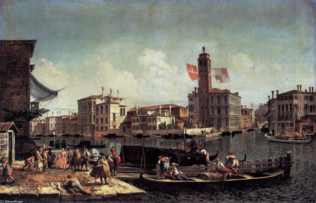 Wikioo.org - The Encyclopedia of Fine Arts - Painting, Artwork by Michele Marieschi - The Grand Canal with the Palazzo Labia and Entry to the Cannareggio