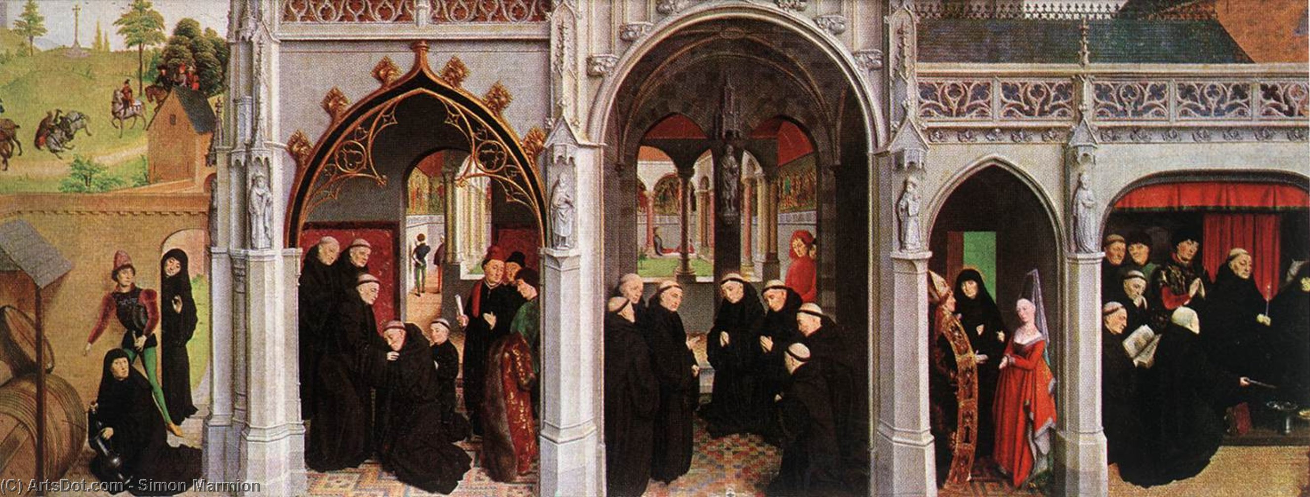 WikiOO.org - Encyclopedia of Fine Arts - Lukisan, Artwork Simon Marmion - Scenes from the Life of St Bertin
