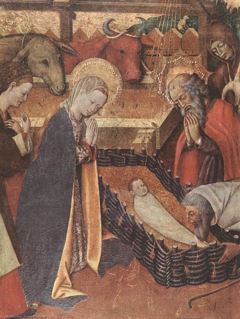 WikiOO.org - Енциклопедія образотворчого мистецтва - Живопис, Картини
 Bernat (Bernardo) Martorell - The Nativity (detail)