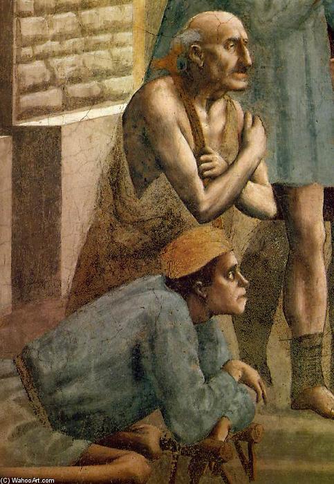Wikioo.org - The Encyclopedia of Fine Arts - Painting, Artwork by Masaccio (Ser Giovanni, Mone Cassai) - St Peter Healing the Sick with his Shadow (detail)
