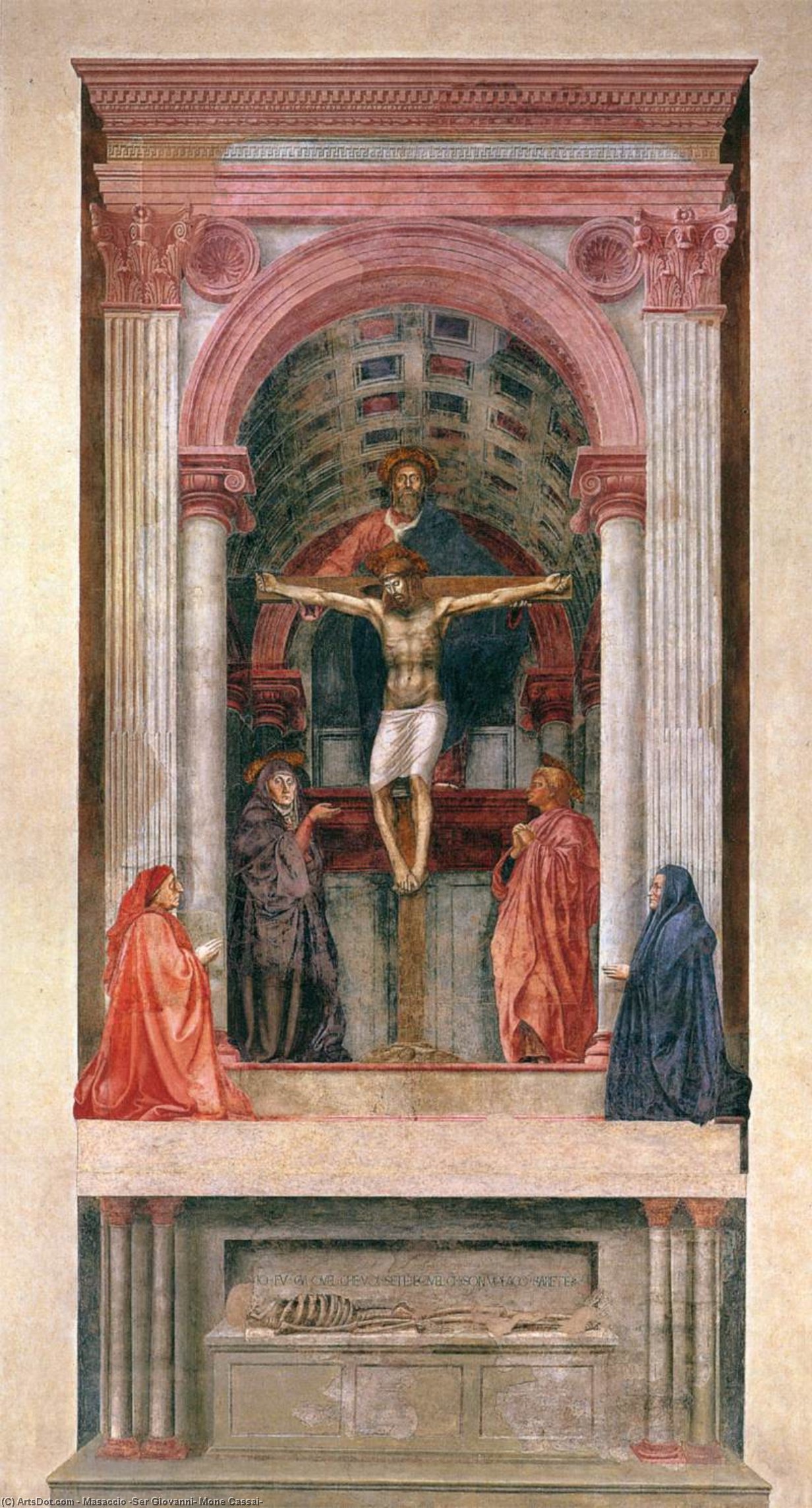 Wikioo.org - The Encyclopedia of Fine Arts - Painting, Artwork by Masaccio (Ser Giovanni, Mone Cassai) - Trinity