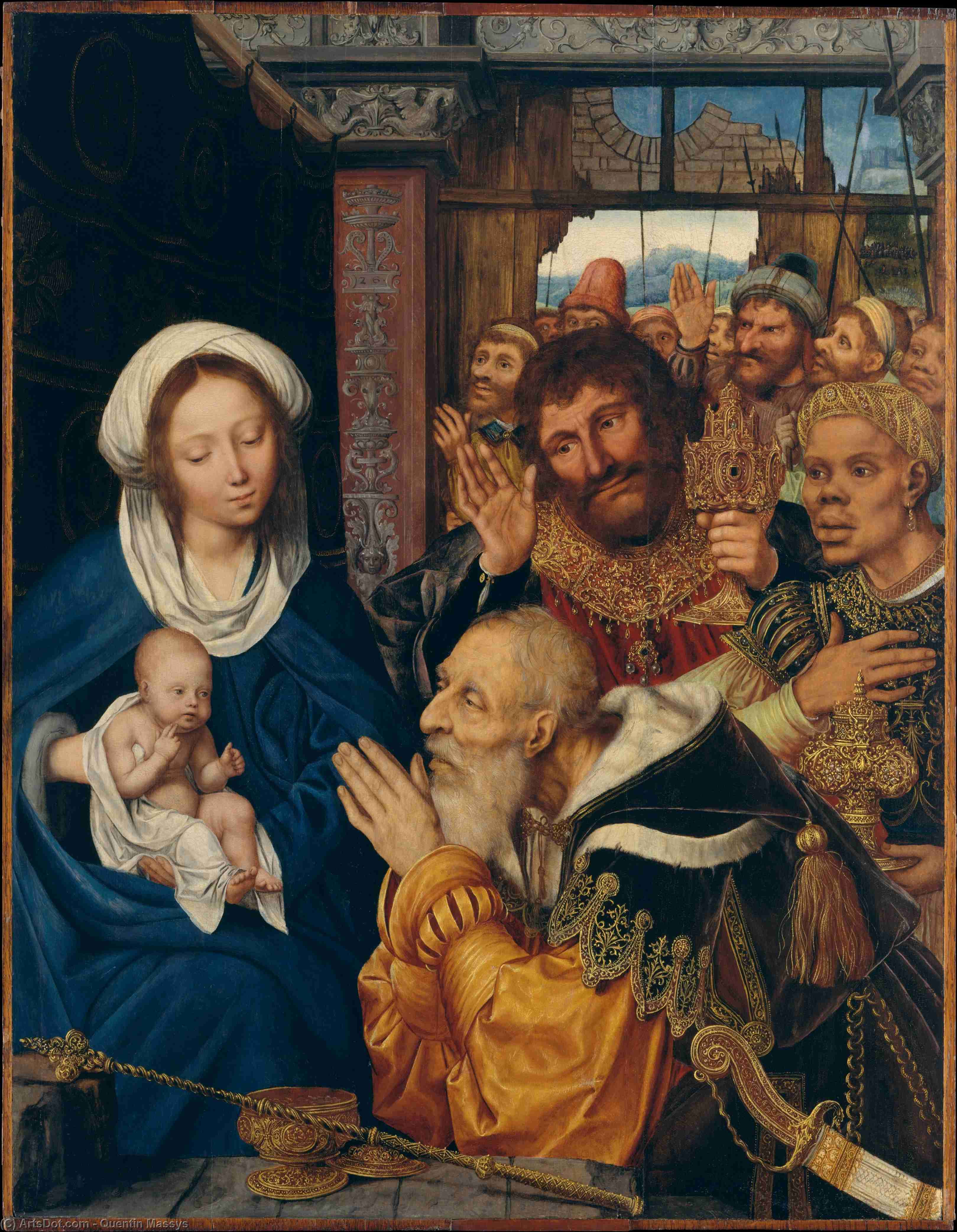 WikiOO.org - Encyclopedia of Fine Arts - Maalaus, taideteos Quentin Massys - The Adoration of the Magi