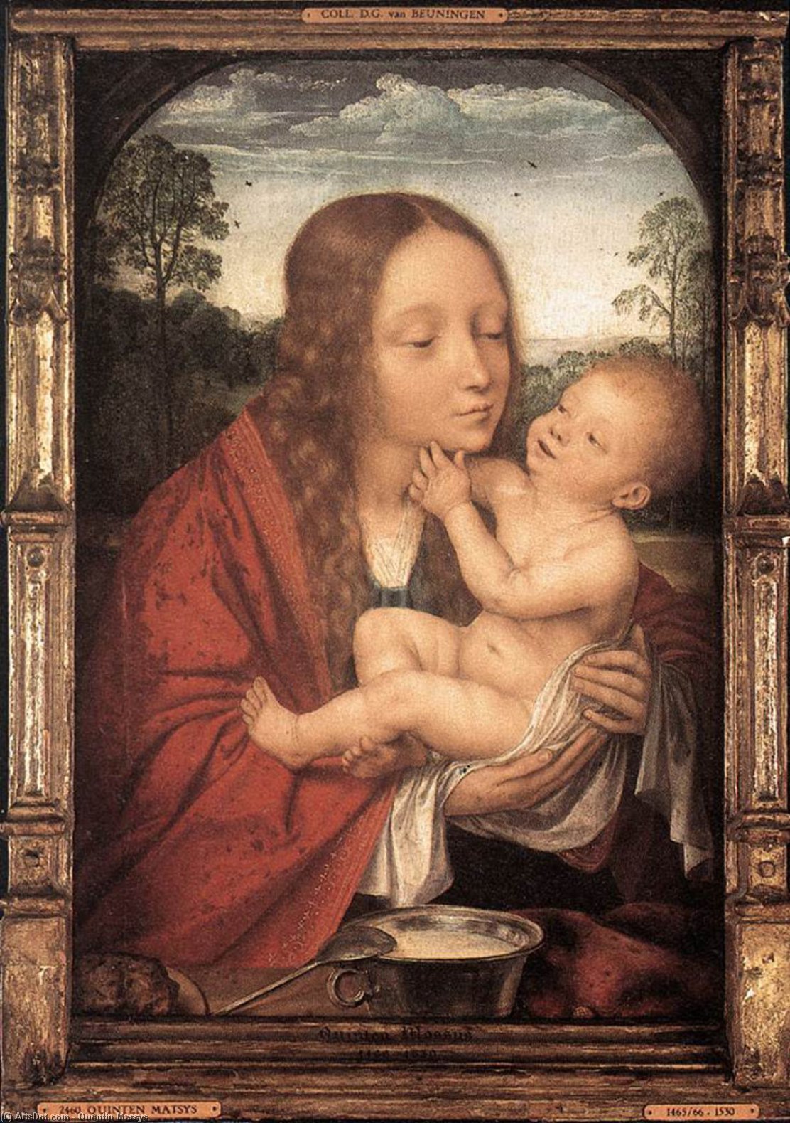 Wikioo.org - The Encyclopedia of Fine Arts - Painting, Artwork by Quentin Massys - Virgin and Child in a Landscape