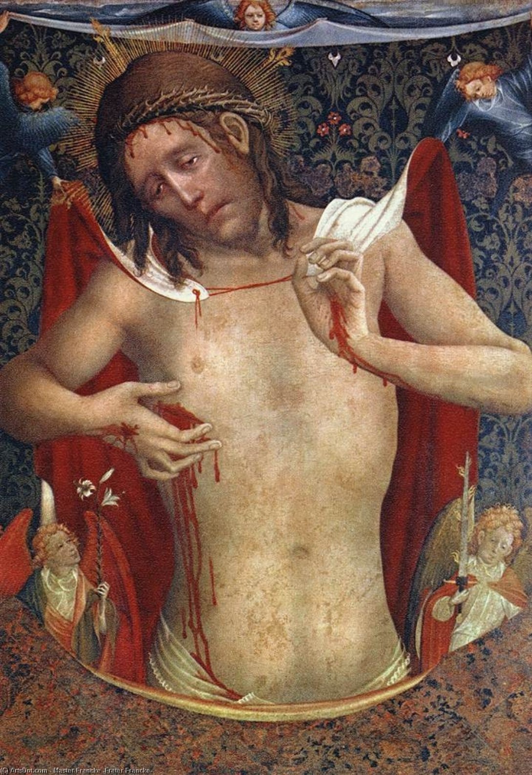 Wikioo.org – L'Enciclopedia delle Belle Arti - Pittura, Opere di Master Francke (Frater Francke) - vir dolorum ( uomo dei dolori )