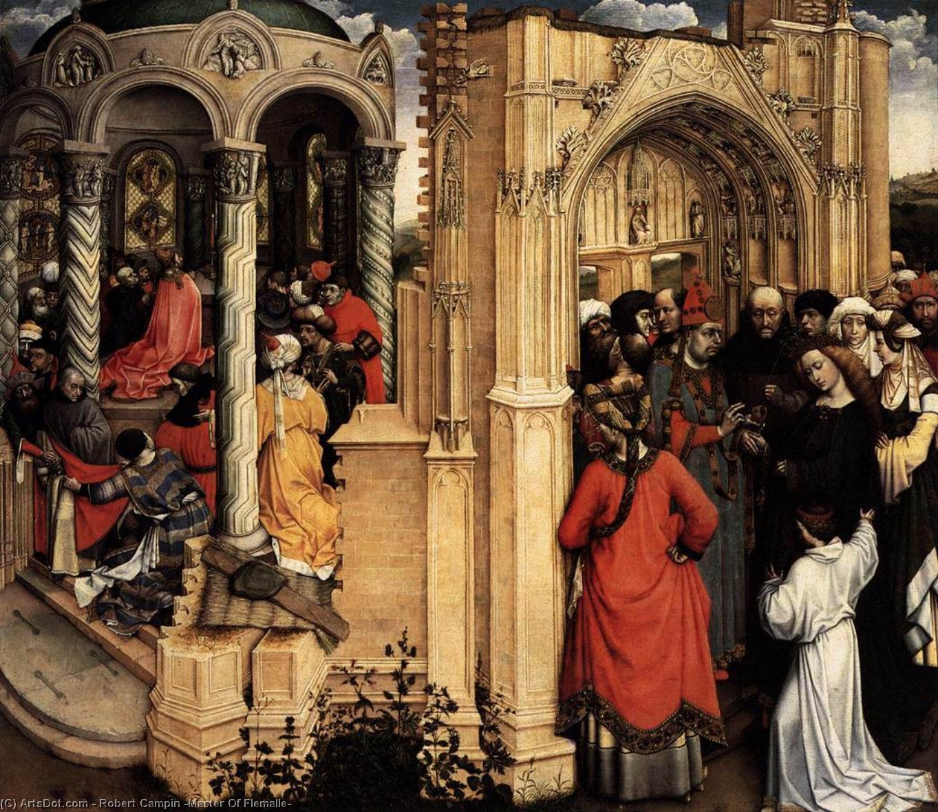 Wikioo.org - The Encyclopedia of Fine Arts - Painting, Artwork by Robert Campin (Master Of Flemalle) - The Marriage of Mary