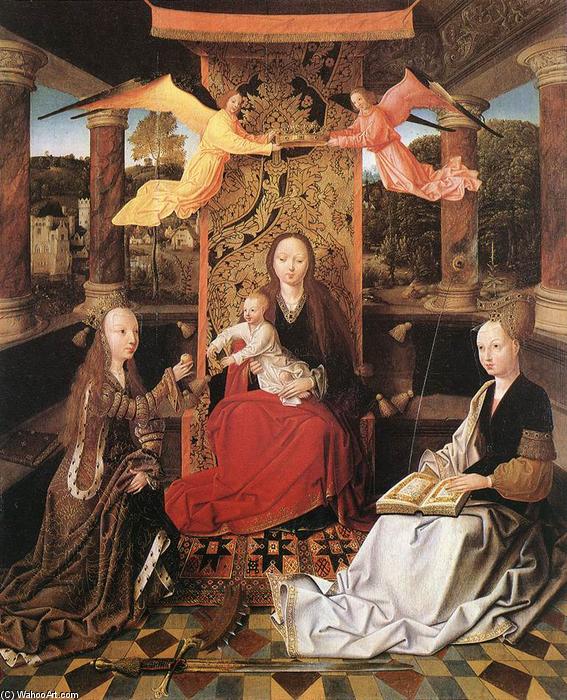 Wikioo.org - The Encyclopedia of Fine Arts - Painting, Artwork by Master Of Hoogstraeten - Madonna and Child with Sts Catherine and Barbara
