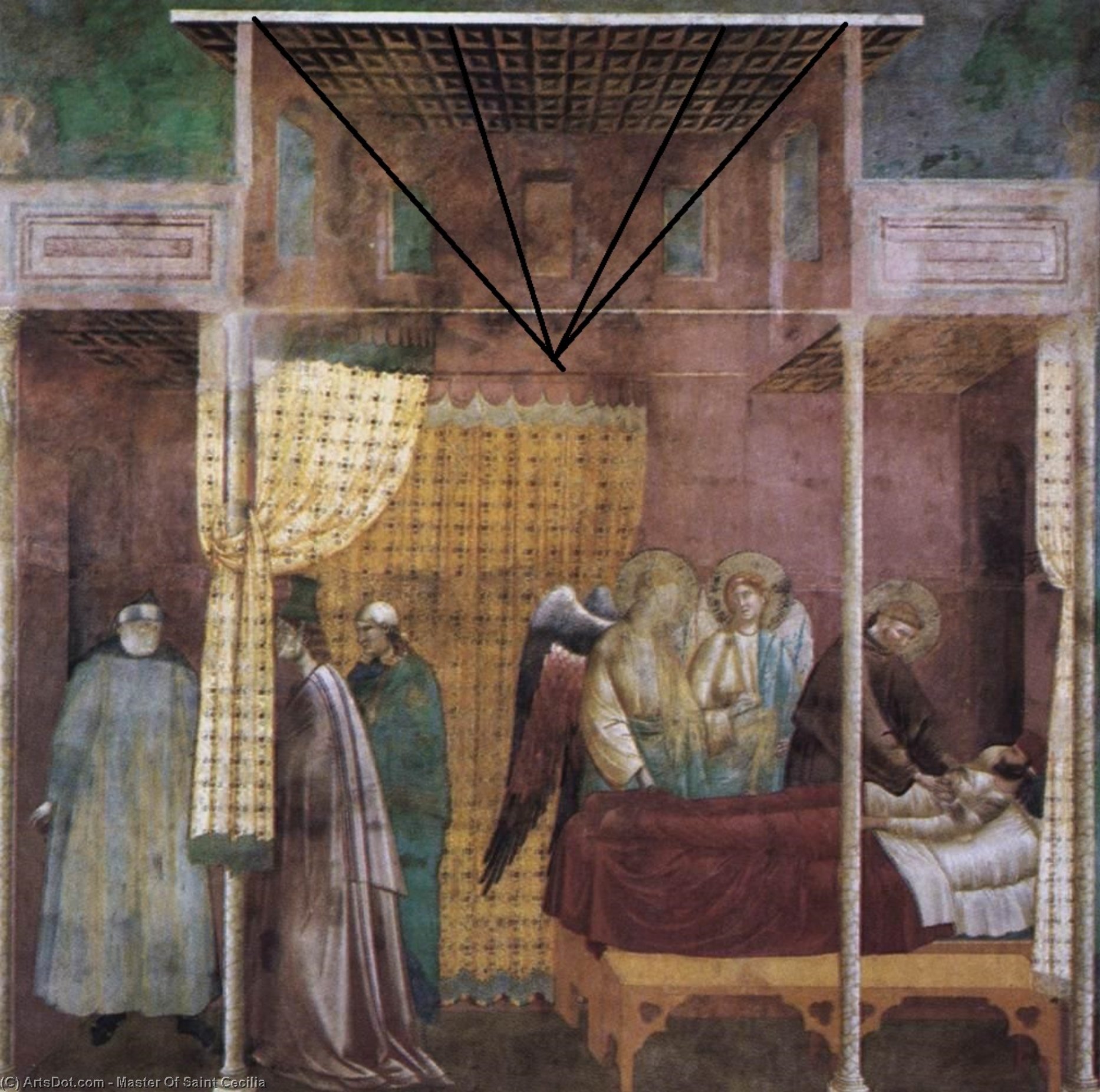 Wikioo.org - The Encyclopedia of Fine Arts - Painting, Artwork by Master Of Saint Cecilia - Legend of St Francis: 26. The Healing of a Devotee of the Saint