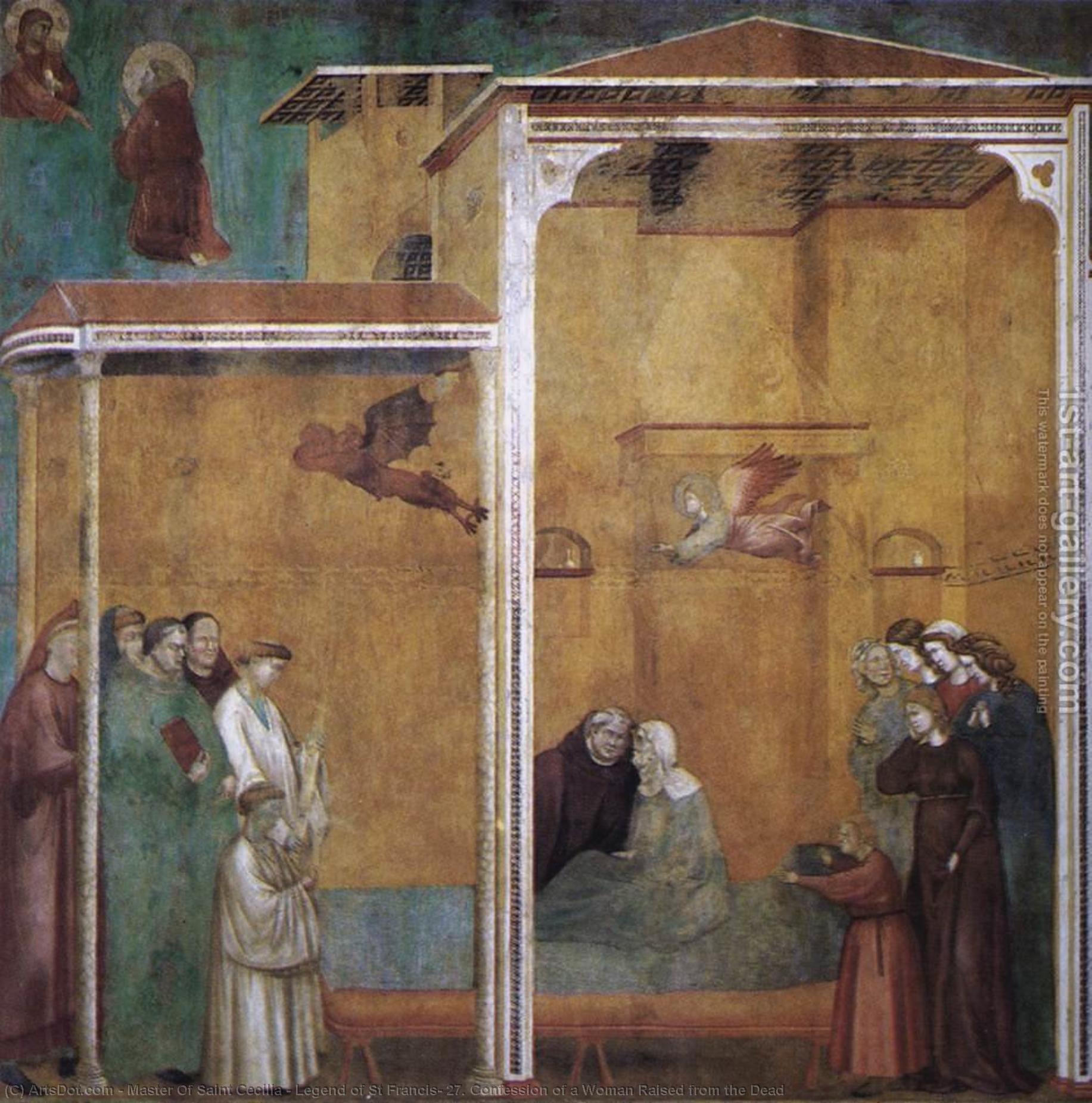Wikioo.org – L'Enciclopedia delle Belle Arti - Pittura, Opere di Master Of Saint Cecilia - leggenda di san francesco : 27 . Confessione di una donna Sollevato dal Guasto