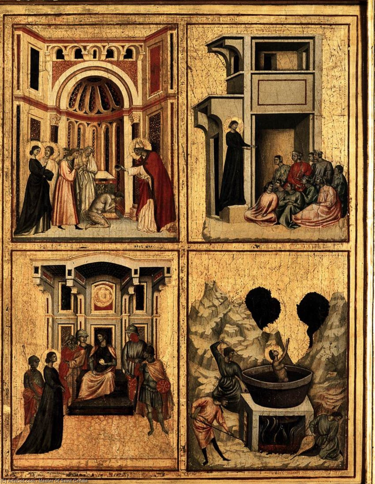 WikiOO.org - Enciklopedija dailės - Tapyba, meno kuriniai Master Of Saint Cecilia - Saint Cecilia Altarpiece (detail)