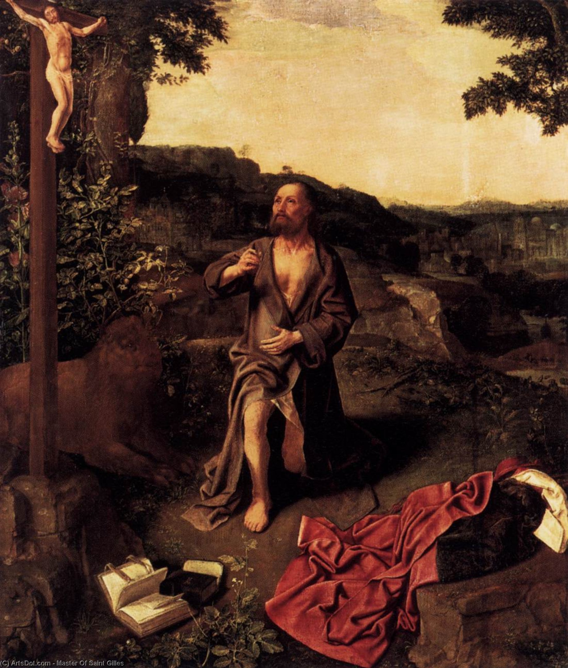 Wikioo.org - The Encyclopedia of Fine Arts - Painting, Artwork by Master Of Saint Gilles - St Jerome