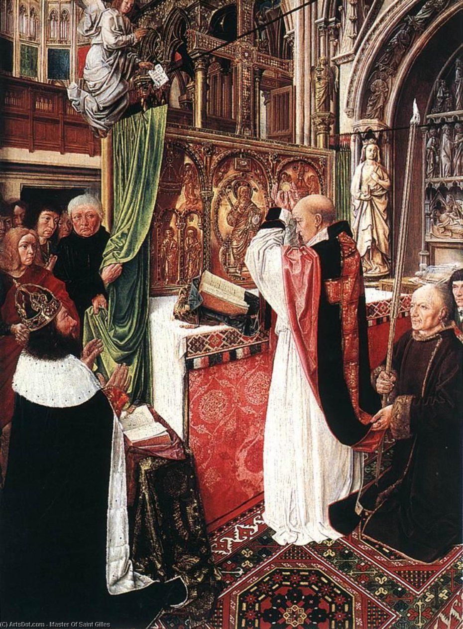 Wikioo.org - The Encyclopedia of Fine Arts - Painting, Artwork by Master Of Saint Gilles - The Mass of St Gilles