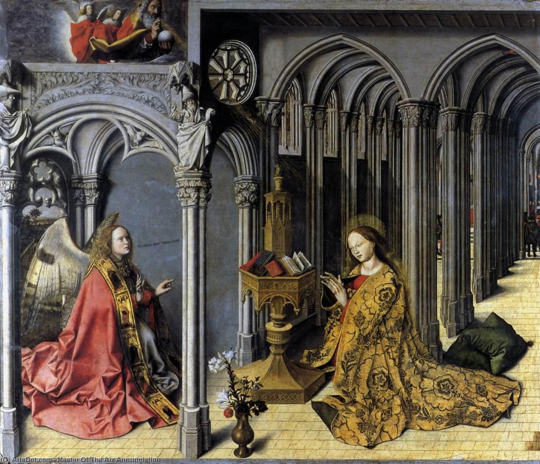 Wikioo.org - The Encyclopedia of Fine Arts - Painting, Artwork by Master Of The Aix Annunciation - Annunciation