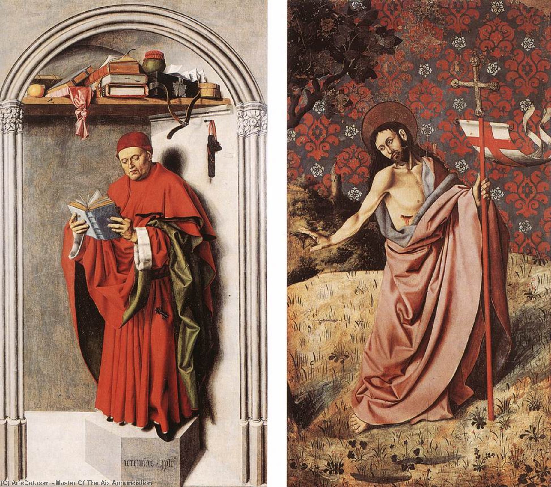 Wikioo.org - Bách khoa toàn thư về mỹ thuật - Vẽ tranh, Tác phẩm nghệ thuật Master Of The Aix Annunciation - Prophet Jeremiah and Christ