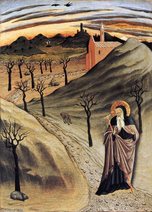 WikiOO.org - Enciklopedija likovnih umjetnosti - Slikarstvo, umjetnička djela Master Of The Osservanza - St Anthony Tempted by Gold