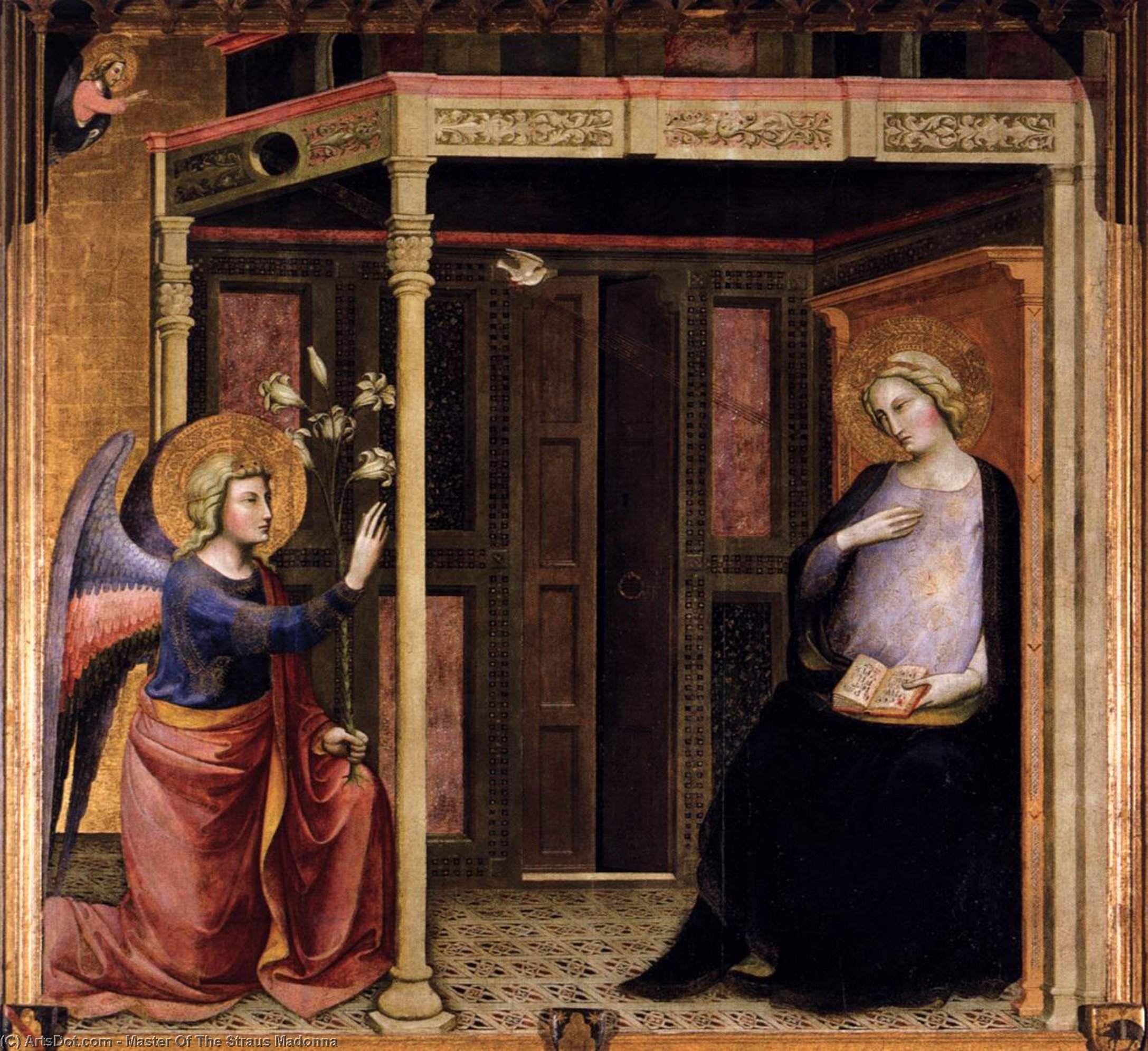 WikiOO.org - אנציקלופדיה לאמנויות יפות - ציור, יצירות אמנות Master Of The Straus Madonna - Annunciation