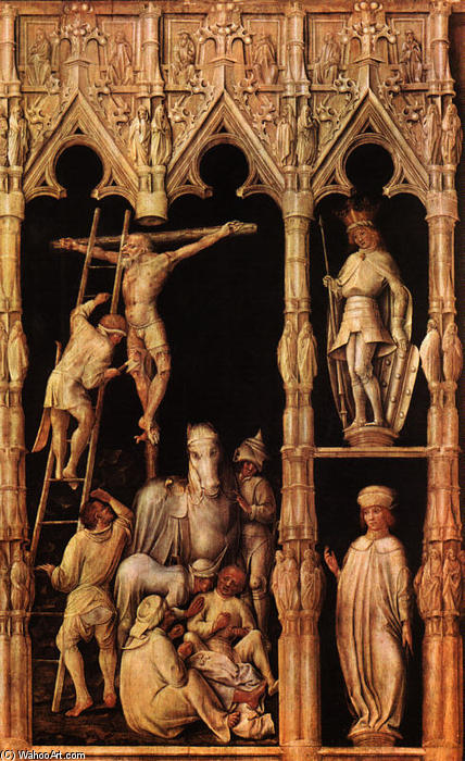 WikiOO.org - Encyclopedia of Fine Arts - Maleri, Artwork Master Of The Tegernsee Passion - Crucifixion, detail from right side