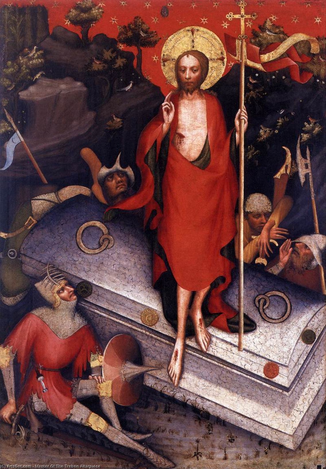 Wikioo.org - Bách khoa toàn thư về mỹ thuật - Vẽ tranh, Tác phẩm nghệ thuật Master Of The Trebon Altarpiece - The Resurrection