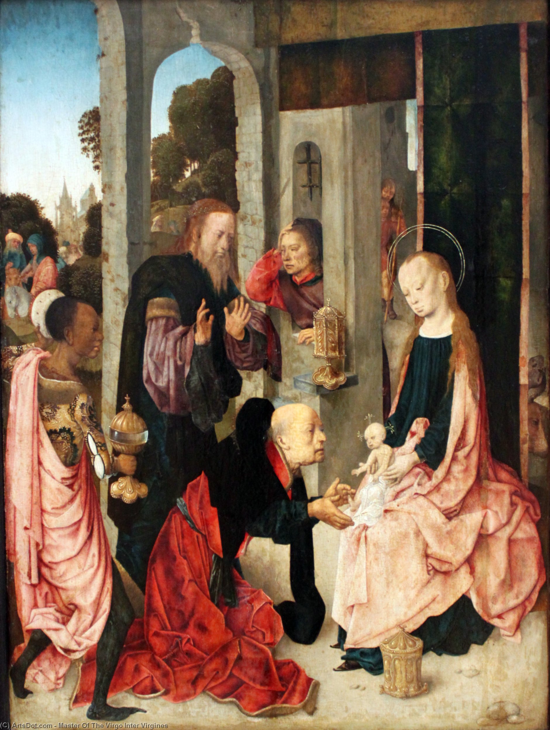 WikiOO.org - Encyclopedia of Fine Arts - Målning, konstverk Master Of The Virgo Inter Virgines - Adoration of the Magi