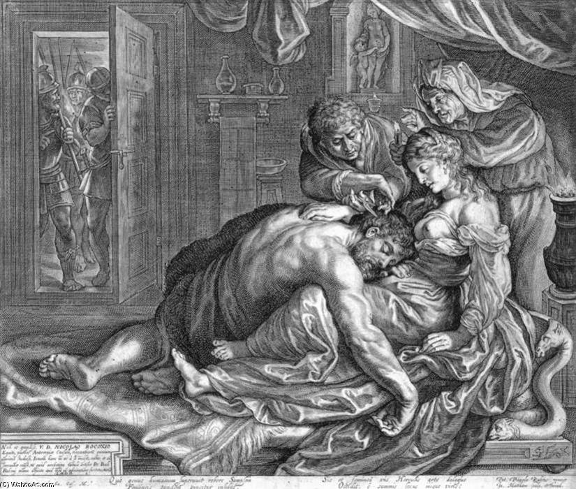 WikiOO.org - Encyclopedia of Fine Arts - Schilderen, Artwork Jacob Matham - Samson and Delilah
