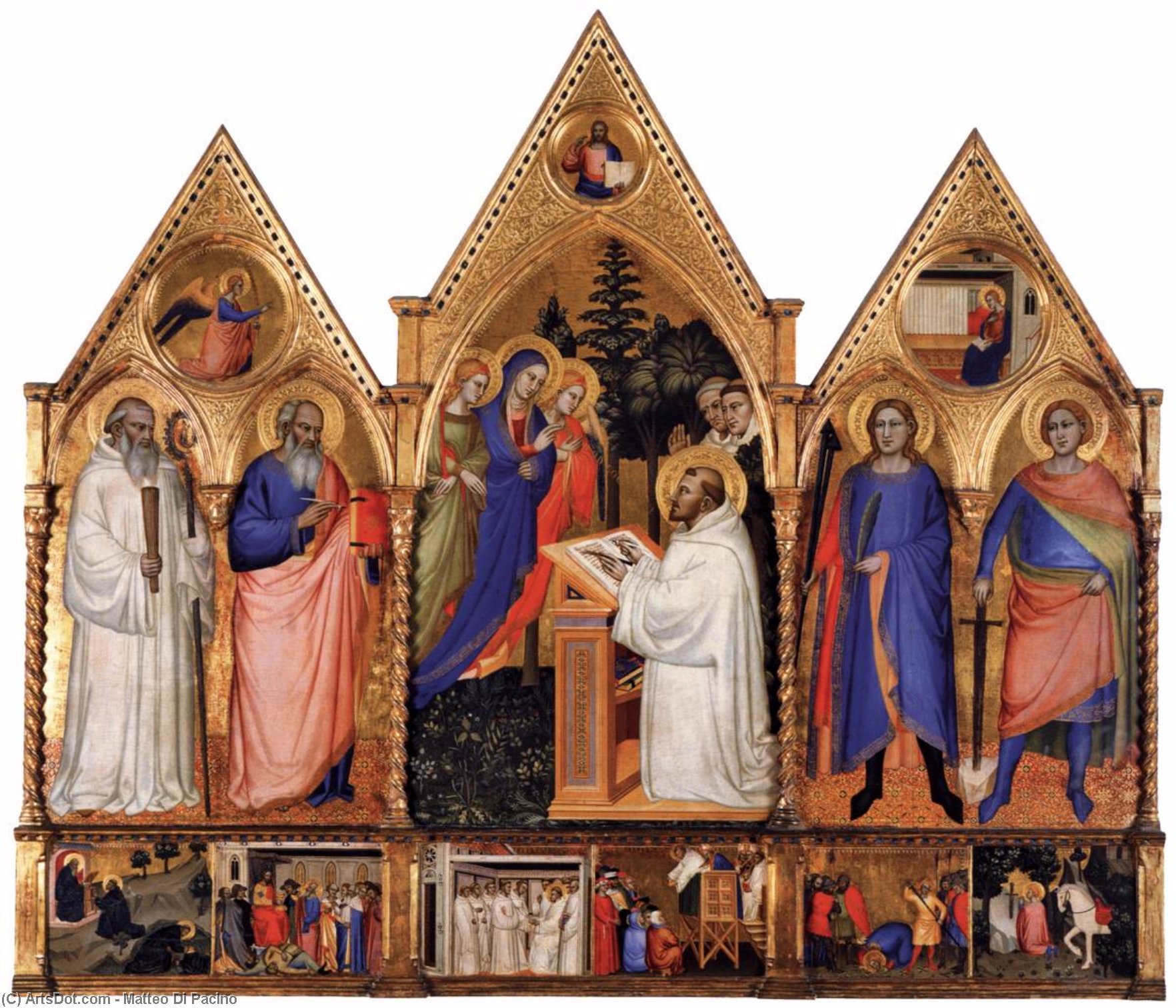 Wikioo.org - สารานุกรมวิจิตรศิลป์ - จิตรกรรม Matteo Di Pacino - Apparition of the Virgin to St Bernard