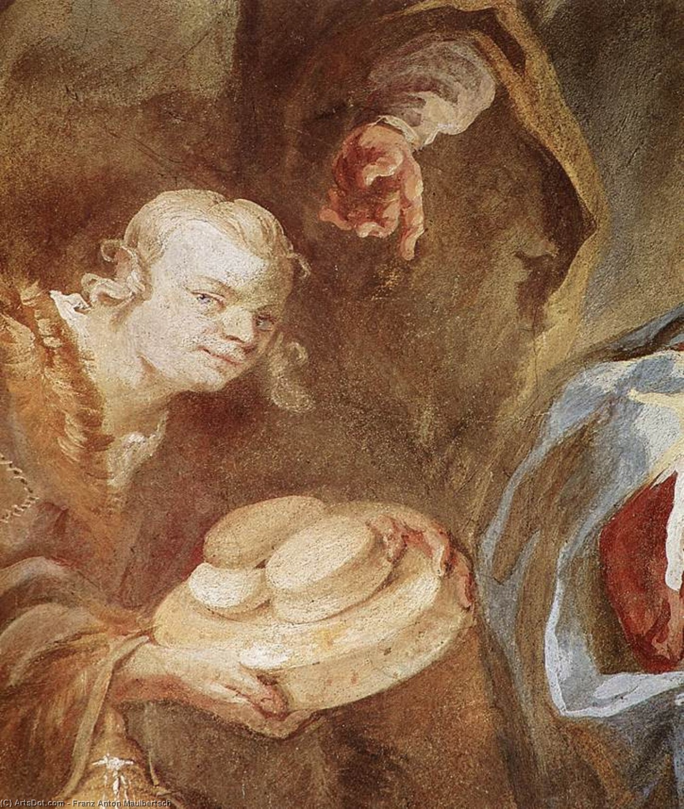 WikiOO.org - Enciklopedija dailės - Tapyba, meno kuriniai Franz Anton Maulbertsch - Adoration of the Shepherds (detail)
