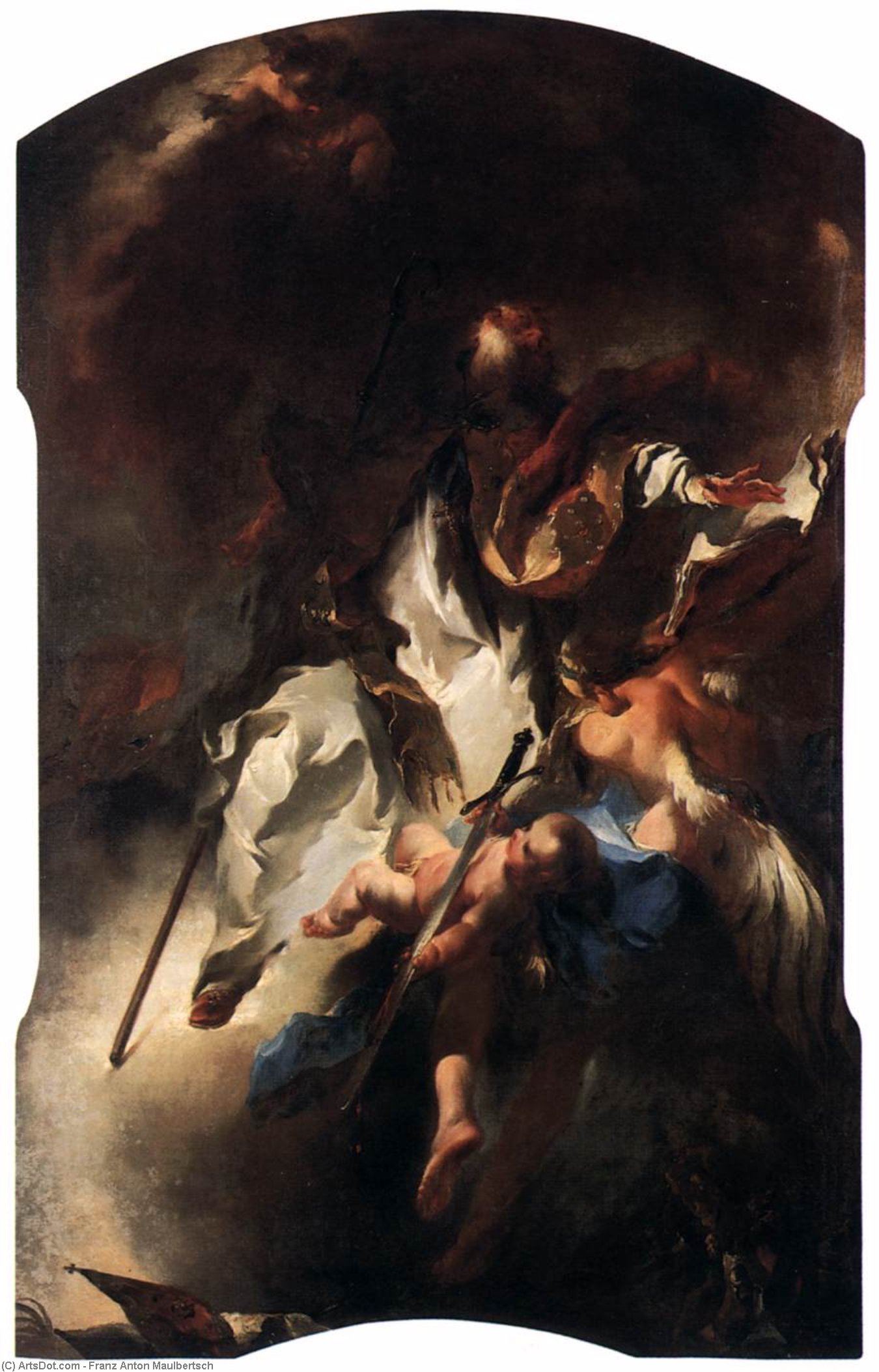 Wikioo.org – L'Enciclopedia delle Belle Arti - Pittura, Opere di Franz Anton Maulbertsch - Cattedrale di St Narciso  come  gloria