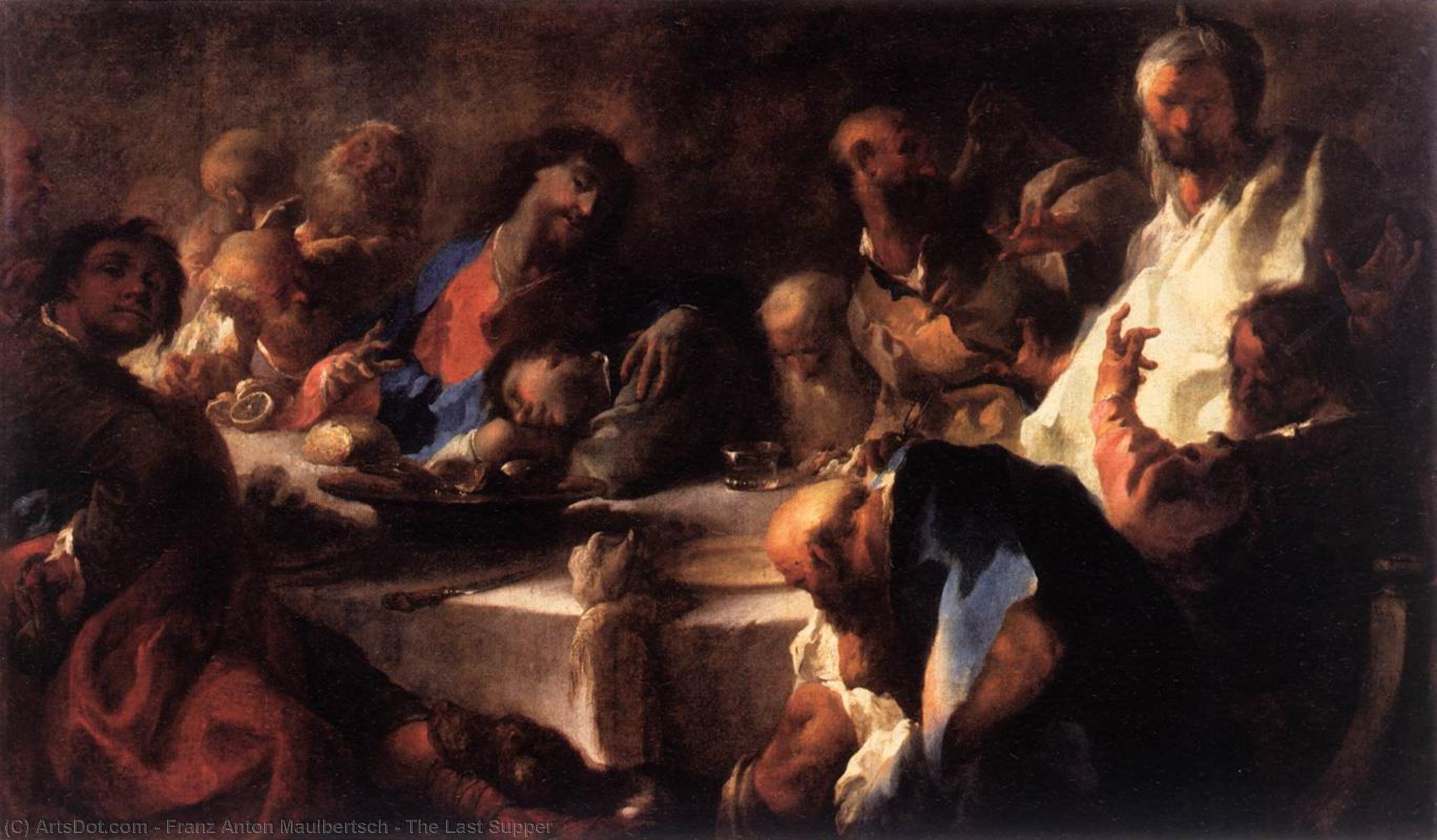 Wikioo.org - The Encyclopedia of Fine Arts - Painting, Artwork by Franz Anton Maulbertsch - The Last Supper