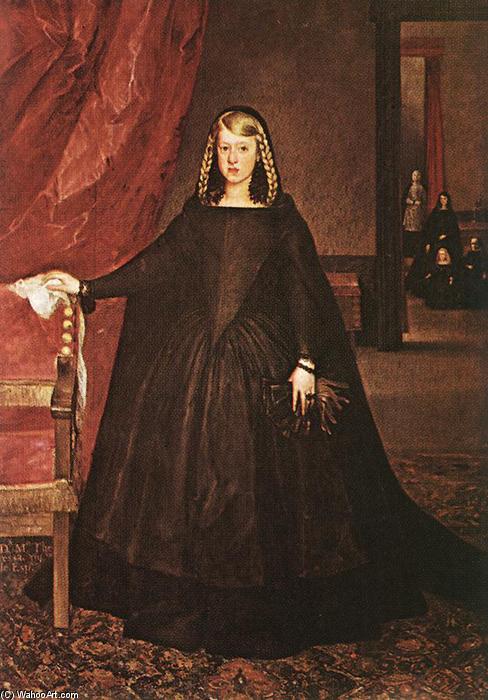 WikiOO.org - 백과 사전 - 회화, 삽화 Juan Bautista Martinez Del Mazo - The Empress Doña Margarita de Austria in Mourning Dress