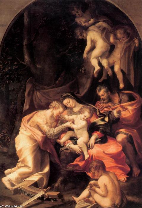 Wikioo.org – L'Enciclopedia delle Belle Arti - Pittura, Opere di Girolamo Mazzola Bedoli - Il matrimonio of S Catherine