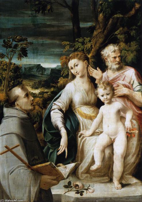 WikiOO.org - دایره المعارف هنرهای زیبا - نقاشی، آثار هنری Girolamo Mazzola Bedoli - The Holy Family