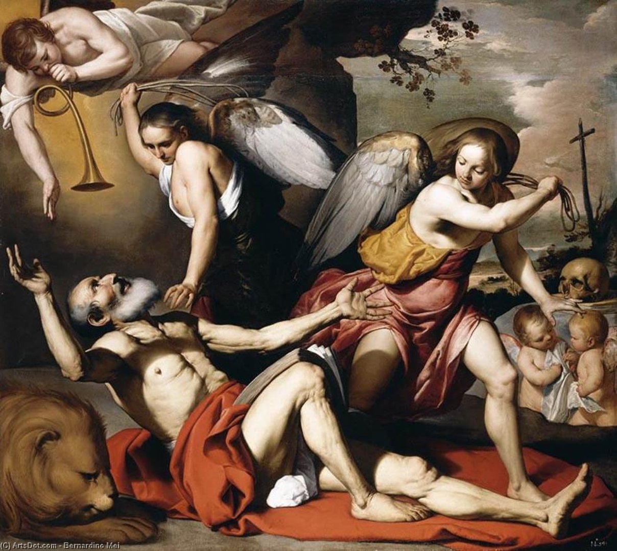 WikiOO.org - Enciclopedia of Fine Arts - Pictura, lucrări de artă Bernardino Mei - The Vision of St Jerome