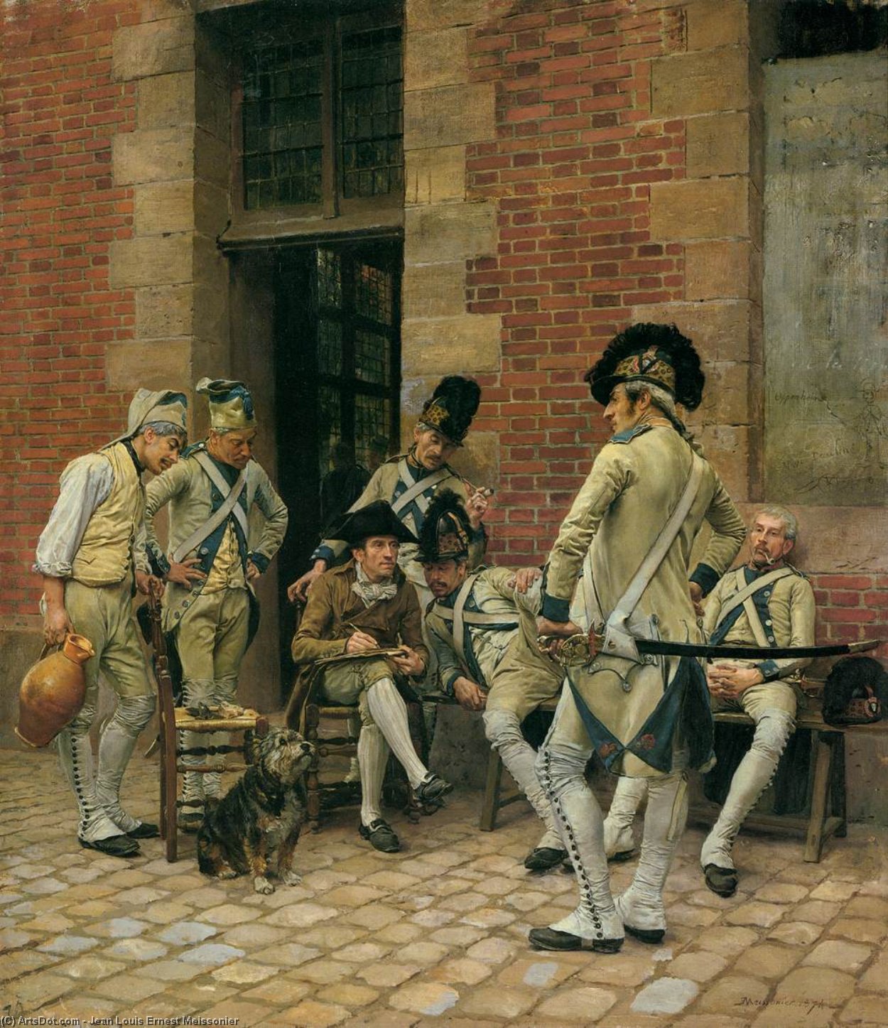 WikiOO.org - Encyclopedia of Fine Arts - Lukisan, Artwork Jean Louis Ernest Meissonier - The Portrait of a Sergeant
