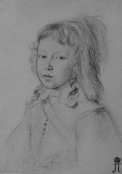 Wikioo.org - The Encyclopedia of Fine Arts - Painting, Artwork by Claude Mellan - Portrait of Louis XIV as a Child