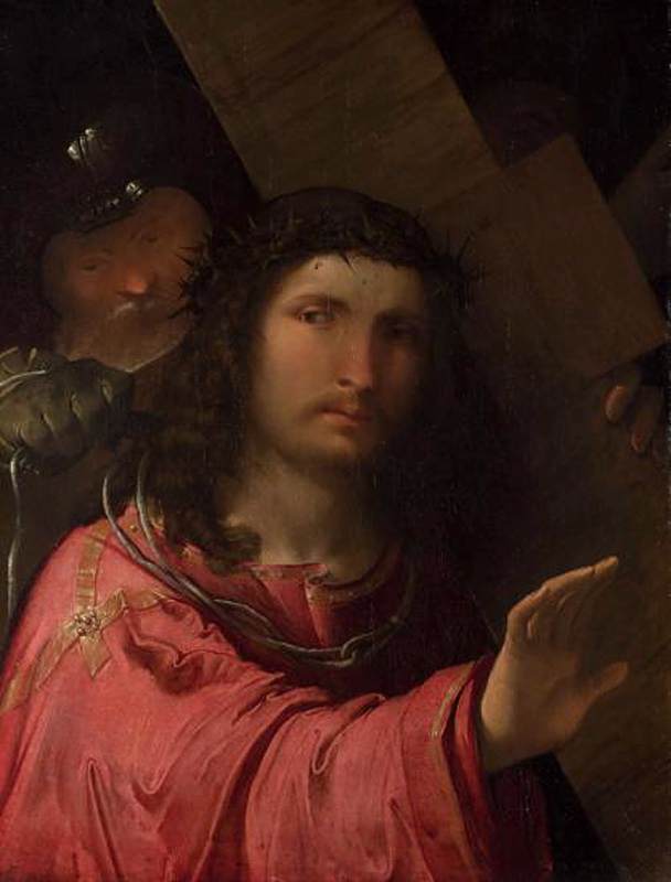 WikiOO.org – 美術百科全書 - 繪畫，作品 Altobello Melone - 耶稣背着十字架
