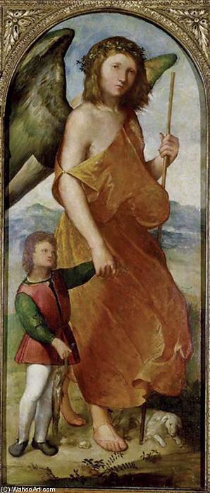 Wikioo.org - สารานุกรมวิจิตรศิลป์ - จิตรกรรม Altobello Melone - Tobias and the Angel