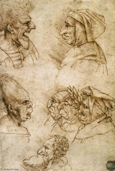 WikiOO.org - Encyclopedia of Fine Arts - Lukisan, Artwork Francesco Melzi - Seven caricatures