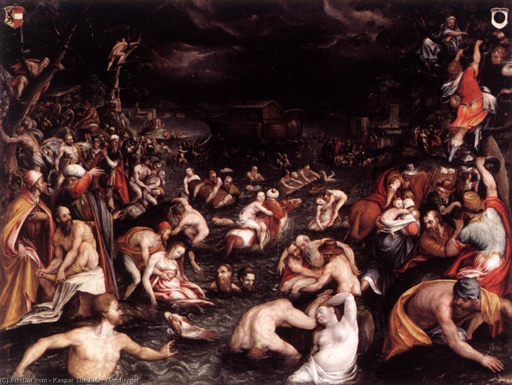 Wikioo.org - The Encyclopedia of Fine Arts - Painting, Artwork by Kaspar The Elder Memberger - Noah's Ark Cycle: 3. The Flood