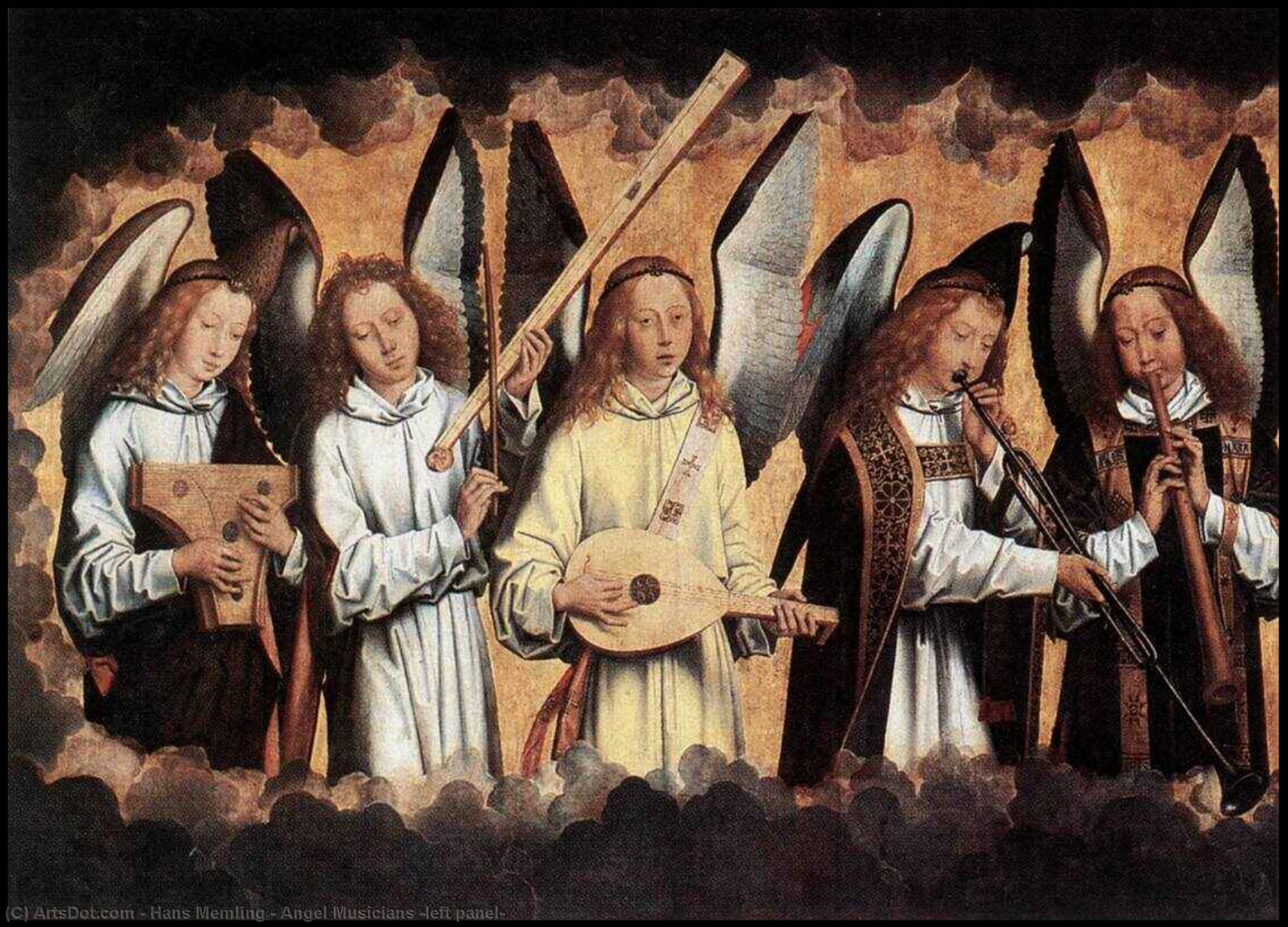 WikiOO.org - Енциклопедія образотворчого мистецтва - Живопис, Картини
 Hans Memling - Angel Musicians (left panel)