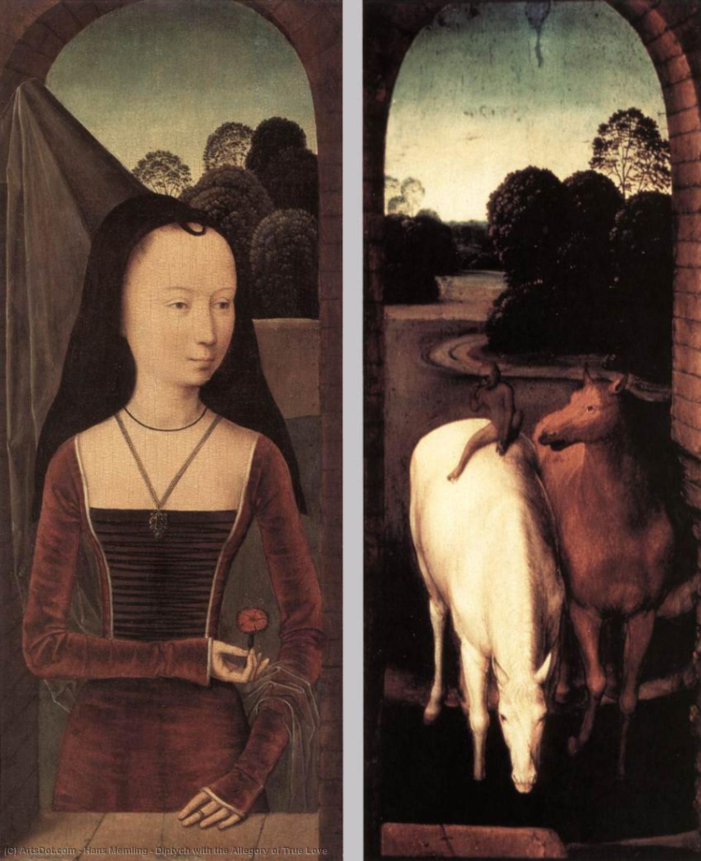 Wikioo.org - สารานุกรมวิจิตรศิลป์ - จิตรกรรม Hans Memling - Diptych with the Allegory of True Love