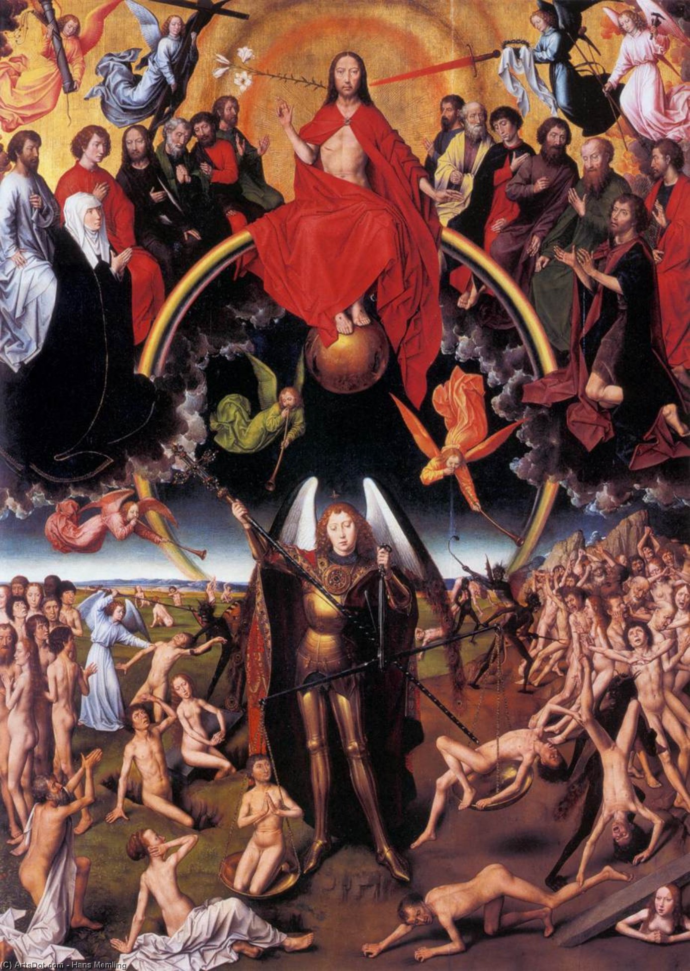 Wikioo.org – L'Enciclopedia delle Belle Arti - Pittura, Opere di Hans Memling - giudizio finale trittico CENTRALE