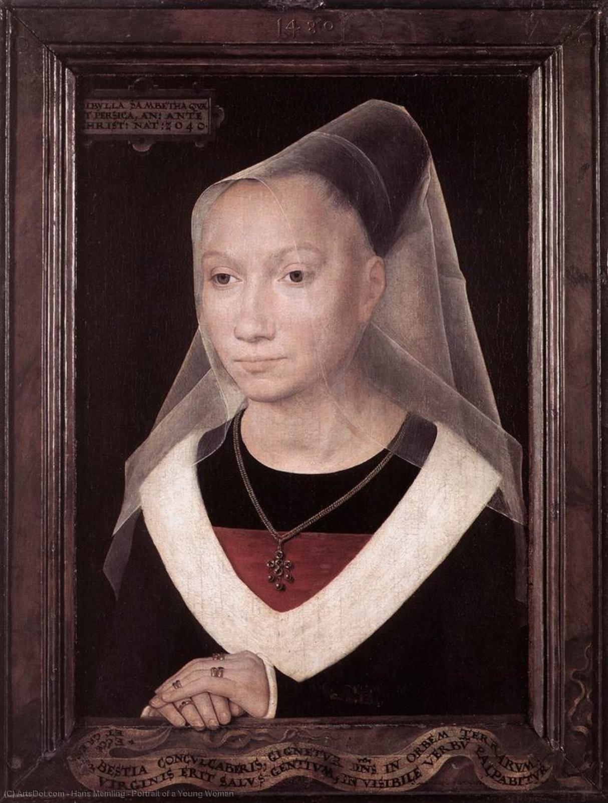Wikioo.org - The Encyclopedia of Fine Arts - Painting, Artwork by Hans Memling - Portrait of a Young Woman