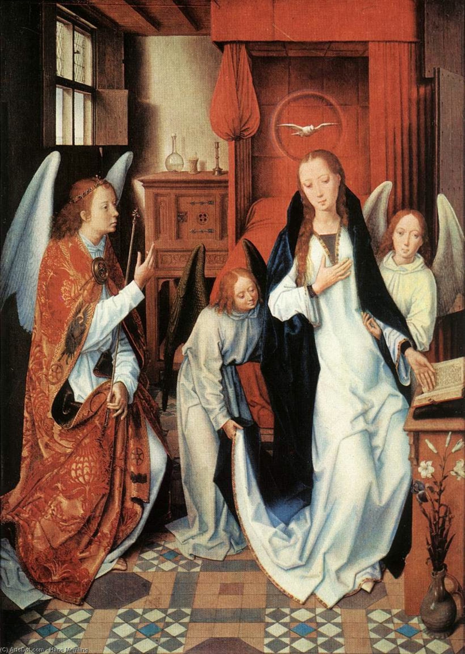 Wikioo.org - The Encyclopedia of Fine Arts - Painting, Artwork by Hans Memling - The Annunciation