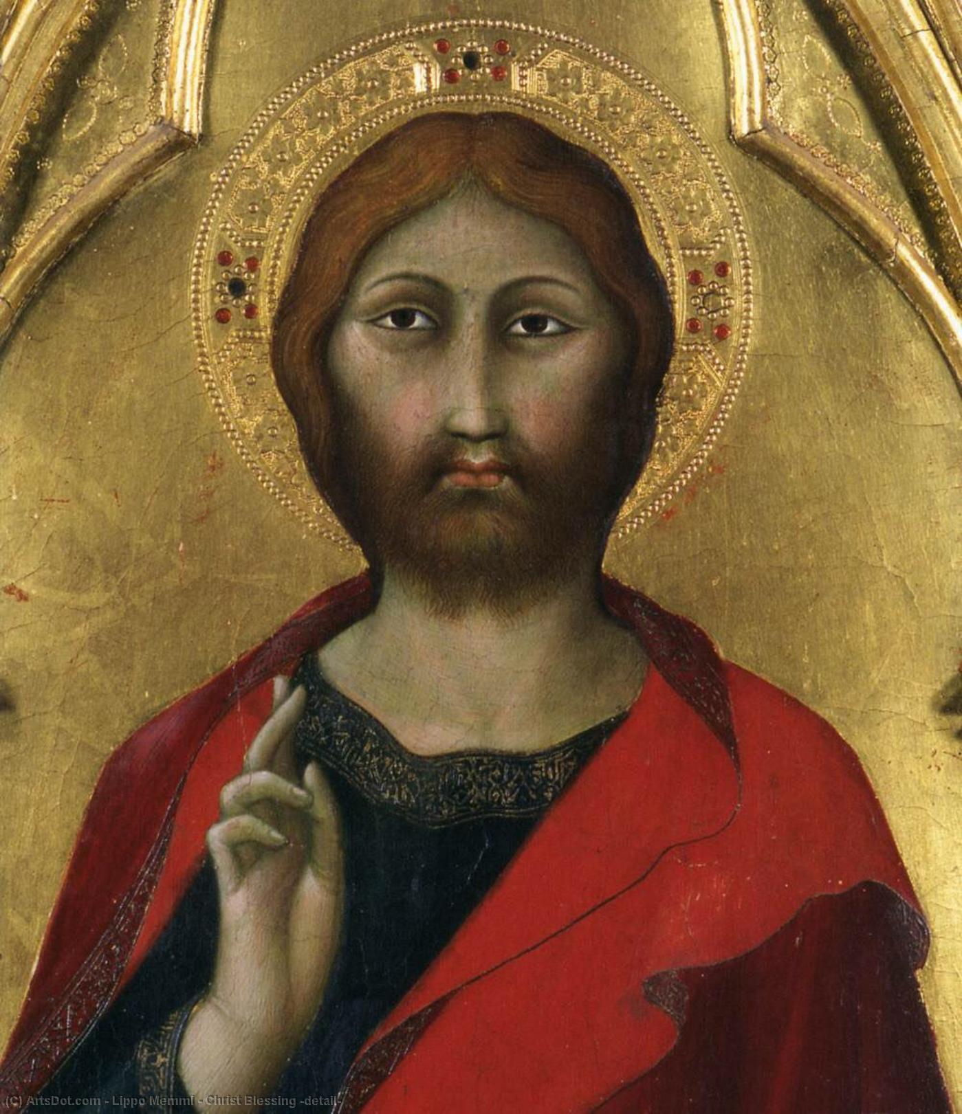 Wikioo.org – L'Enciclopedia delle Belle Arti - Pittura, Opere di Lippo Memmi - Cristo Benedizione particolare
