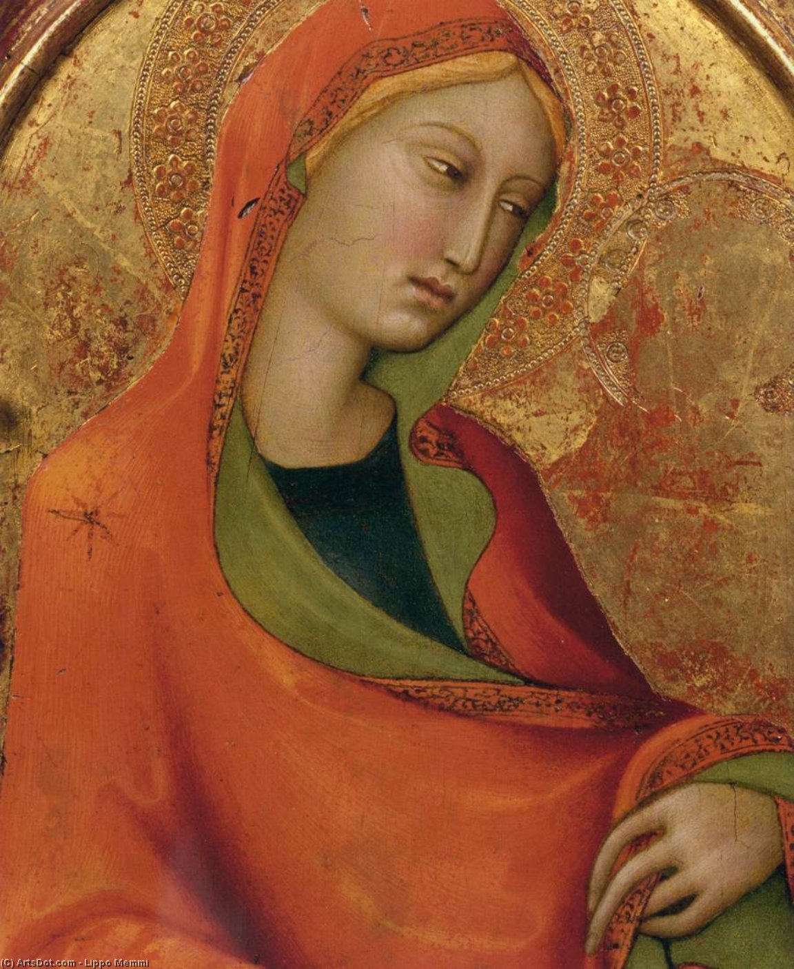 Wikioo.org - The Encyclopedia of Fine Arts - Painting, Artwork by Lippo Memmi - St Mary Magdalen (detail)