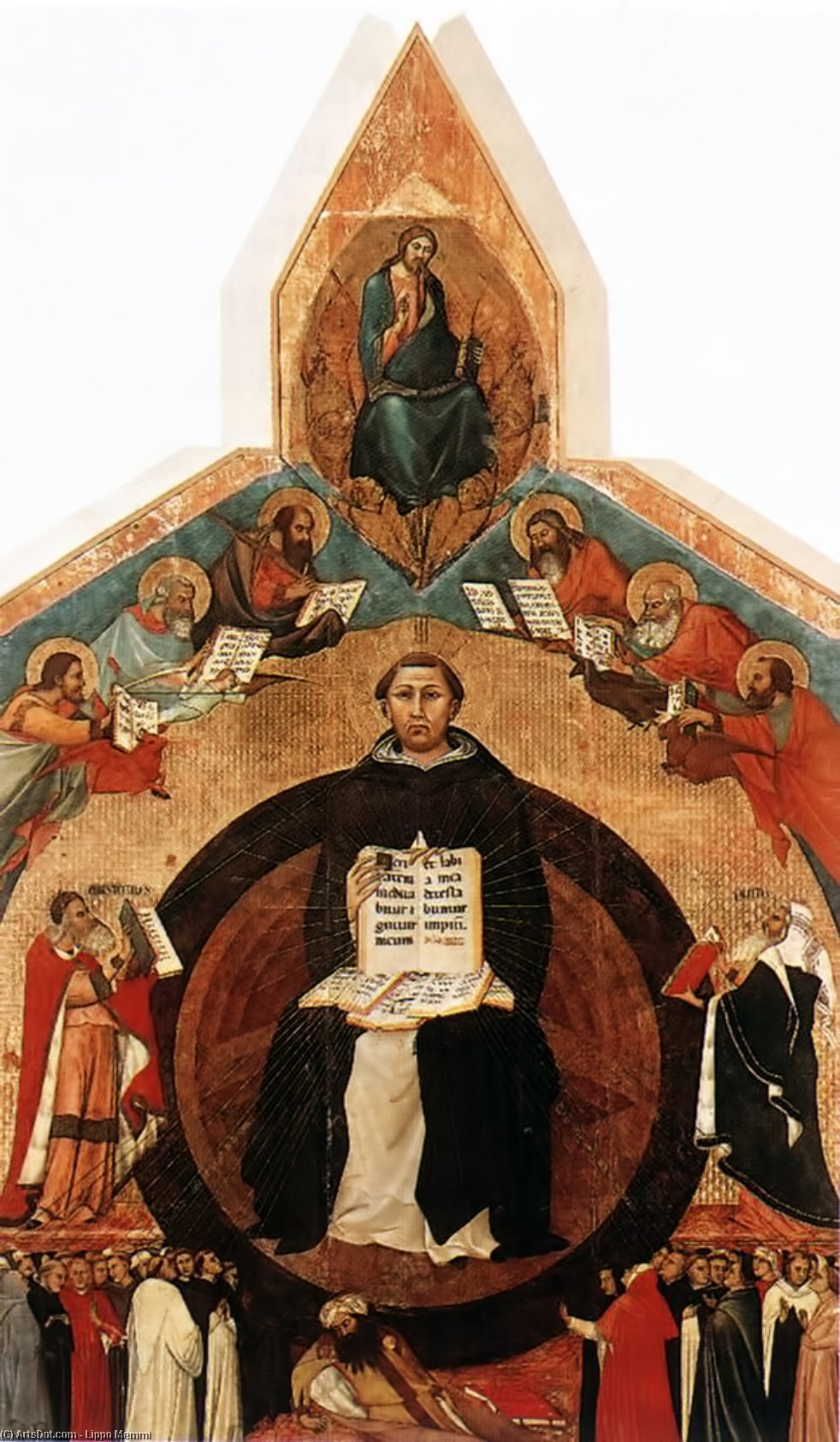 WikiOO.org - Encyclopedia of Fine Arts - Lukisan, Artwork Lippo Memmi - Triumph of St Thomas Aquinas
