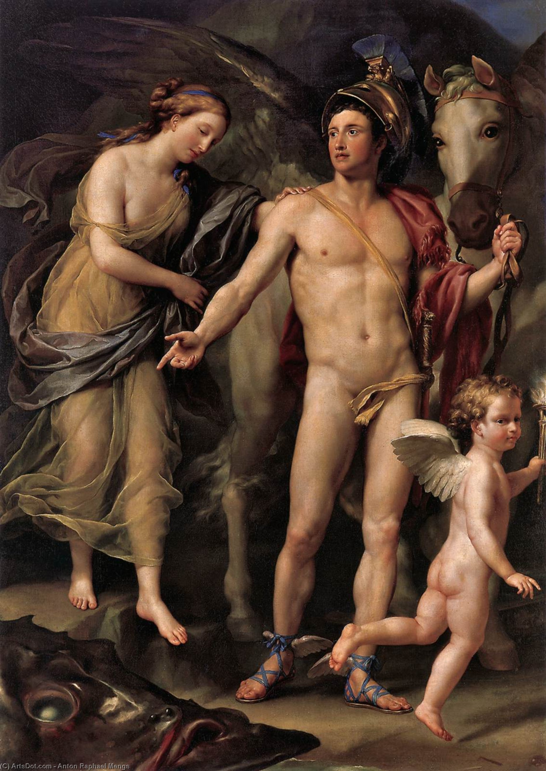 Wikoo.org - موسوعة الفنون الجميلة - اللوحة، العمل الفني Anton Raphael Mengs - Perseus and Andromeda