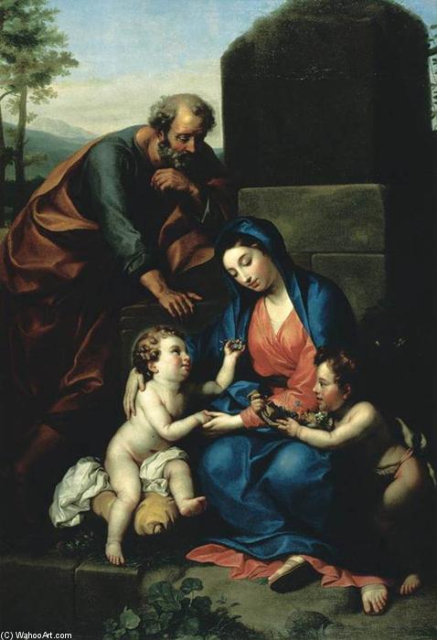 Wikioo.org - The Encyclopedia of Fine Arts - Painting, Artwork by Anton Raphael Mengs - The Holy Family with the Infant St John the Baptist